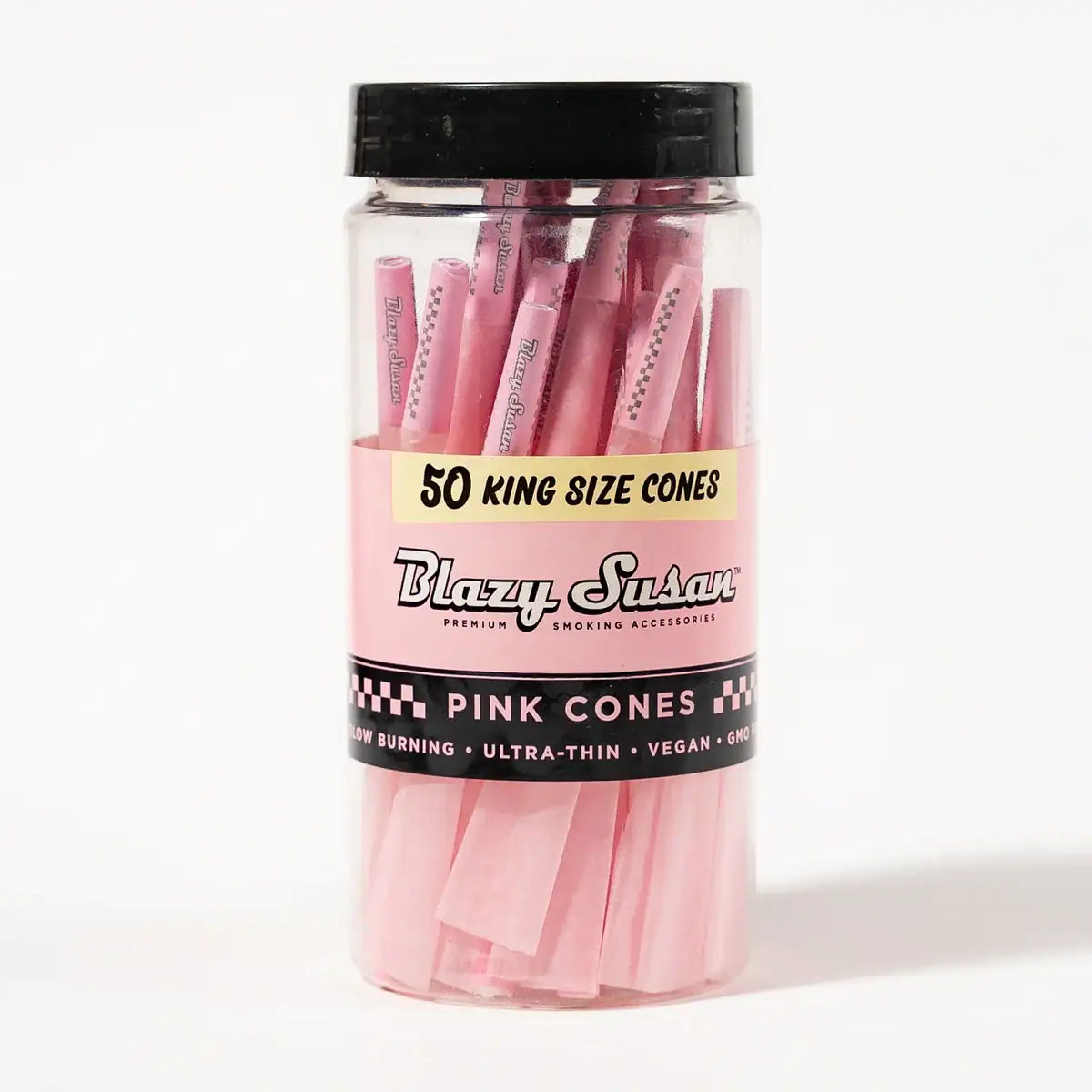 Blazy Susan Pink 1 1/4 Cones 50ct Jar