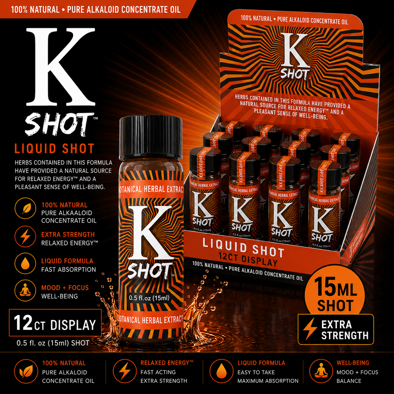 K Shot Liquid 15ml Shot  12ct