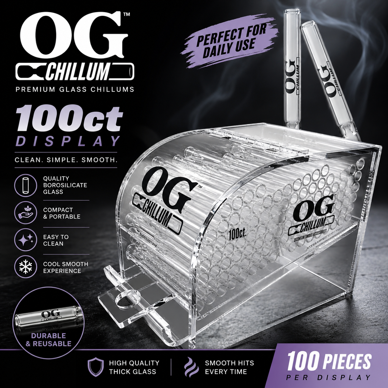 OG Glass Chillum 100ct Display