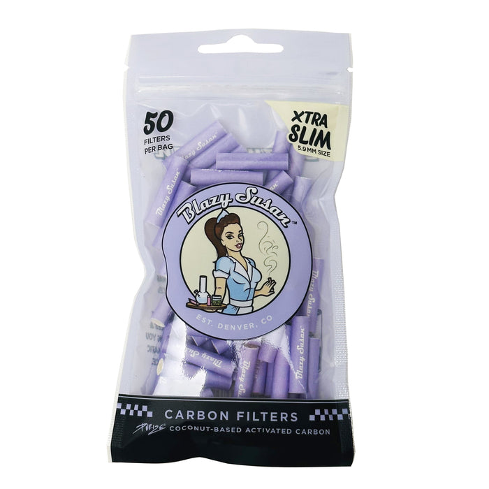 Blazy Susan Purple Filter Tips Xtra Slim 5.9MM 50ct Bag