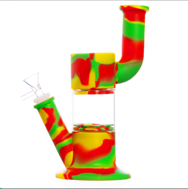 Adjustable Silicone & Glass Water Pipe