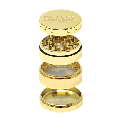 RAW Ethereal 60mm 4Pc Grinder I Stainless Steal Gold Plating I 32/Cs