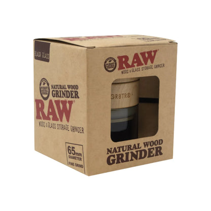 Raw Natural Wood & Glass Storage Grinder 65mm