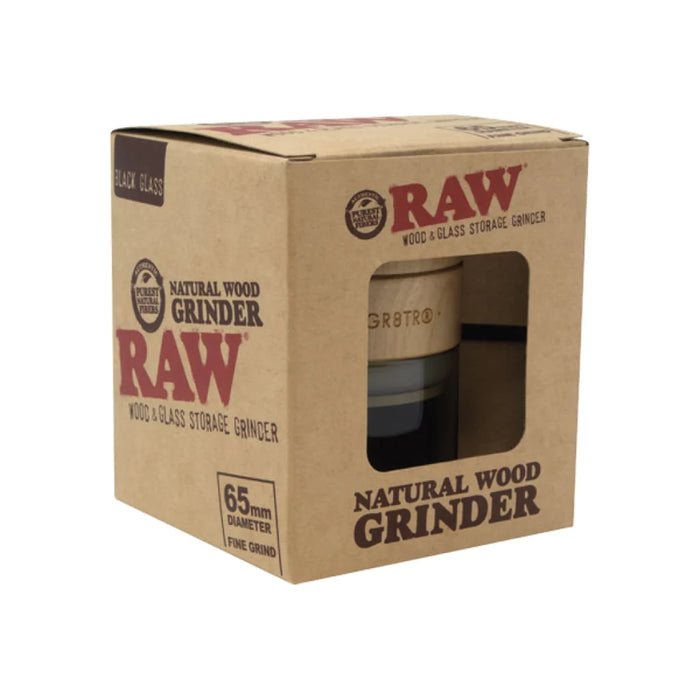 Raw Natural Wood & Glass Storage Grinder 65mm