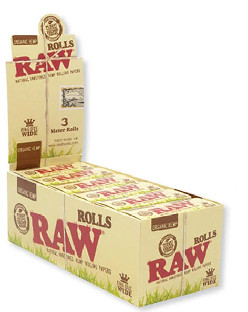 Raw Organic Rolls King Size 3 Meters - 12ct
