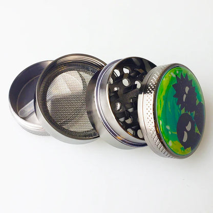 4Pc Characters Metal Grinders . Assorted Stickers