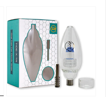 Shower Perc Oval Nectar Collector w/ Screw Nail By Cali Cloudx (NC-12 Tide-X-TR)