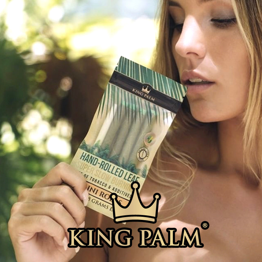 King Palm wraps that are different that your average smoking wrap that you see. Say good by to rolling up and now you can just pack it up and get to smoking! it makes smoking so easy and not a hassle! This king palm leaf prerolls are sold at smoke shops.