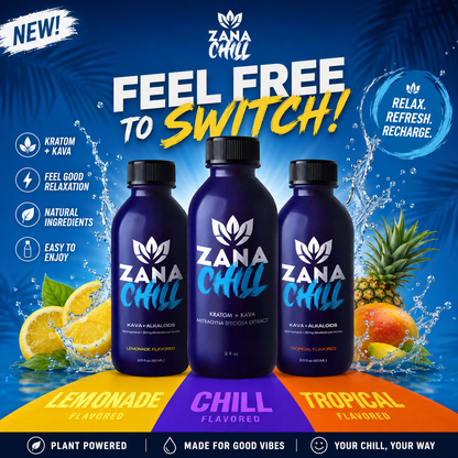 Zana Chill + Kava Lemonade Liquid Shots  2.0floz / 60ml- 12pcs/Display | 8Dis/Case