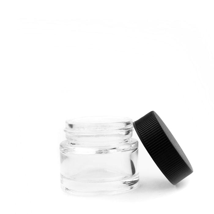 10mL Black Plastic Top Clear Glass Jar Container