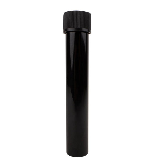 120mm x 22mm Gloss Black Glass J-Tube with Black Child Resistant Cap