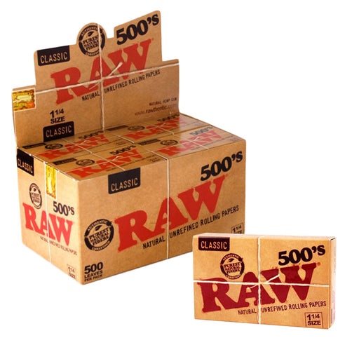 Raw Classic 500's 1 1/4" Rolling Paper - Smoketokes