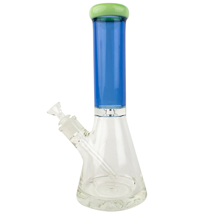 13" Beaker Colored Tube Thick Base Glass Water Pipe