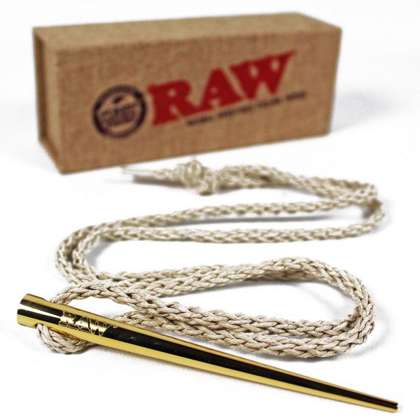 RAW Gold Poker with Woven Hemp Necklace