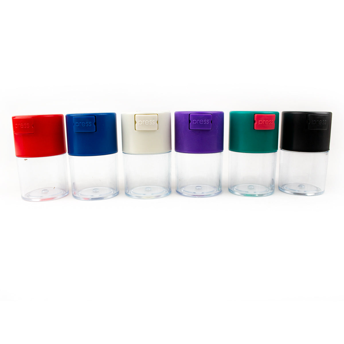 Acrylic Air Tight Mini Jar 60mL 2oz. - Colored Lid Clear Bottom