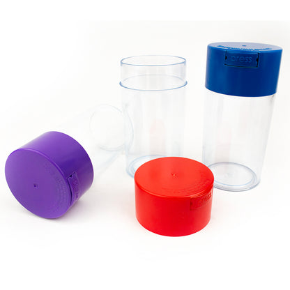 Acrylic Air Tight Jar 560mL 19oz. - Colored Lid Clear Bottom