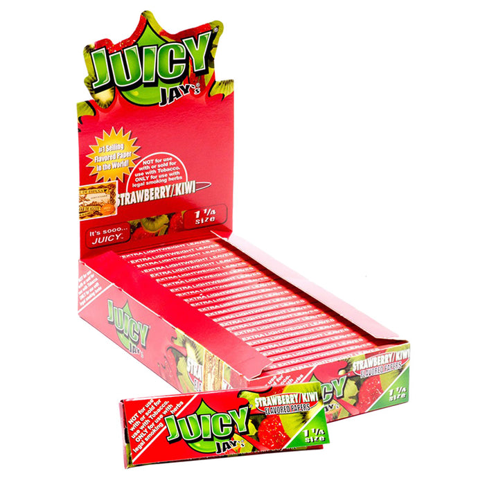 Juicy Jay's 1 1/4" Size Rolling Paper Strawberry Kiwi Flavor - Smoketokes