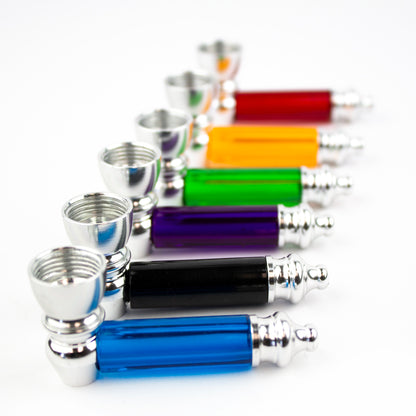 2.5" Colored Acrylic Metal Hand Pipe