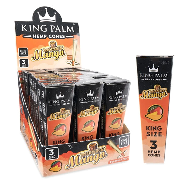 King Palm Hemp Cones King Size (3 cones per pack/30 per Display) - Money Mango