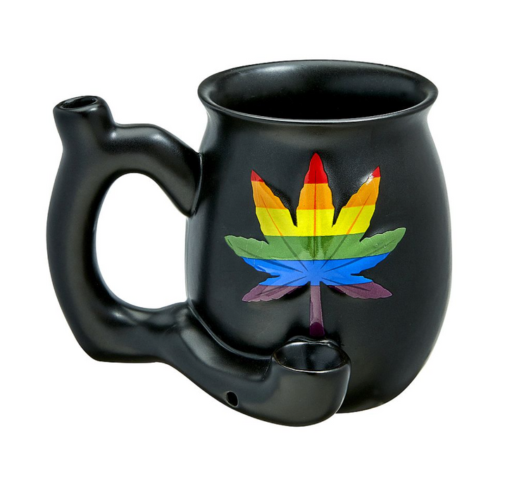 "Rainbow Leaf" Novelty Ceramic Pipe Mug