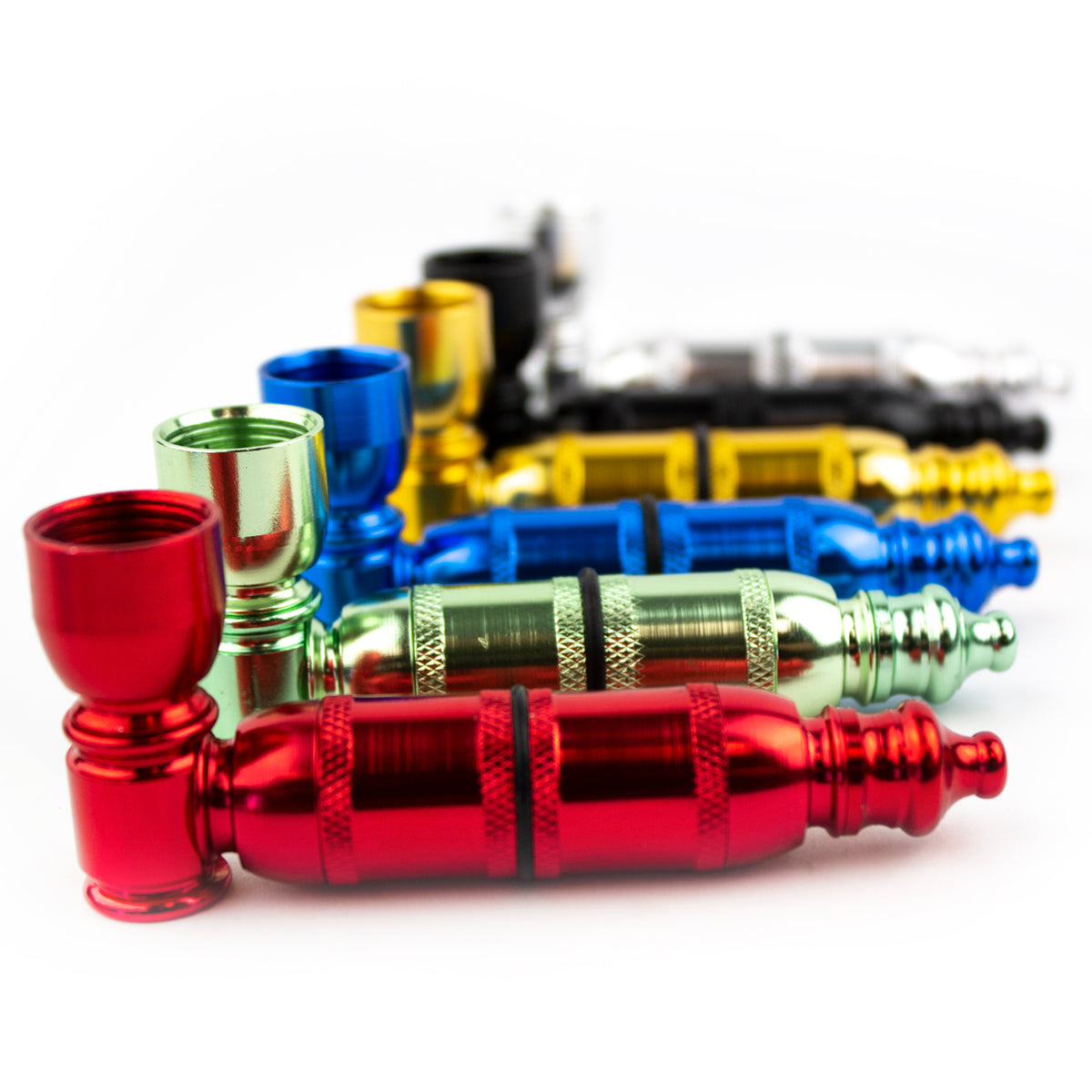 3.5" Metal Hand Pipe Anodized w/ Single Rubber Seal