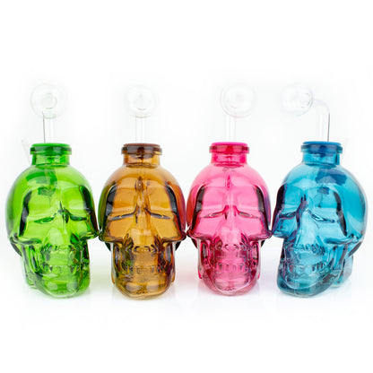 4"  Heavy Glass Skull OB Water Pipe