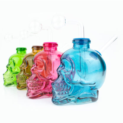4"  Heavy Glass Skull OB Water Pipe