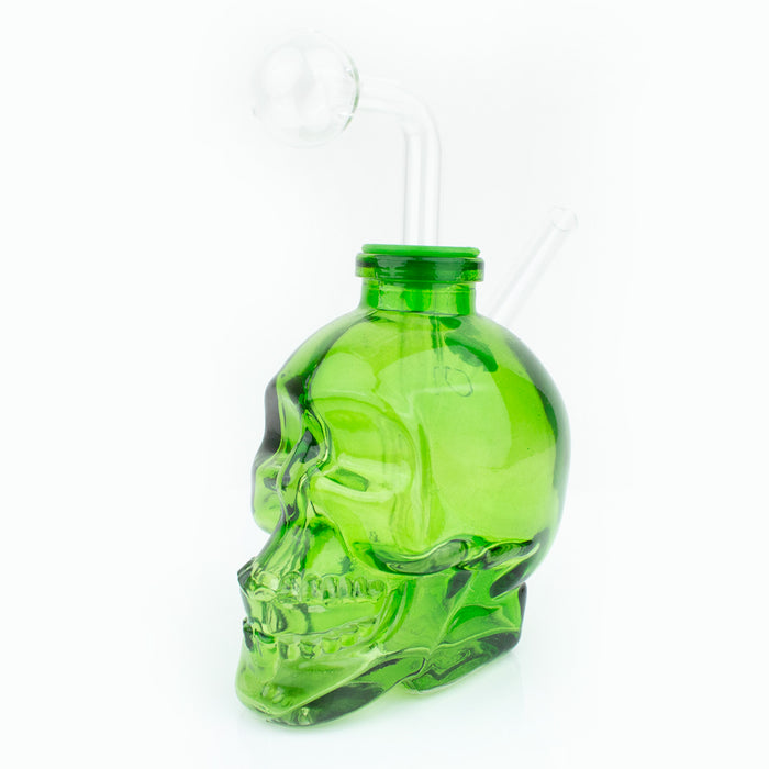 4"  Heavy Glass Skull OB Water Pipe