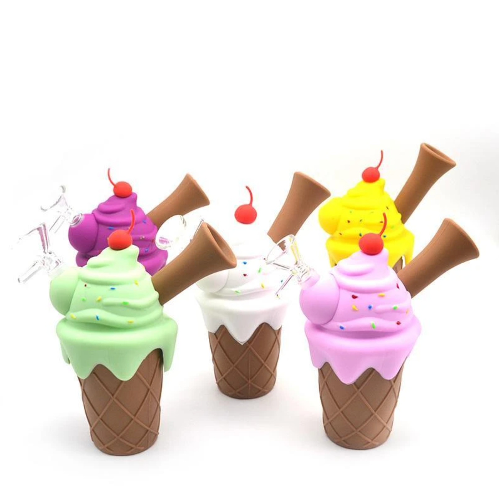 6" Ice Cream Silicone Water Pipe
