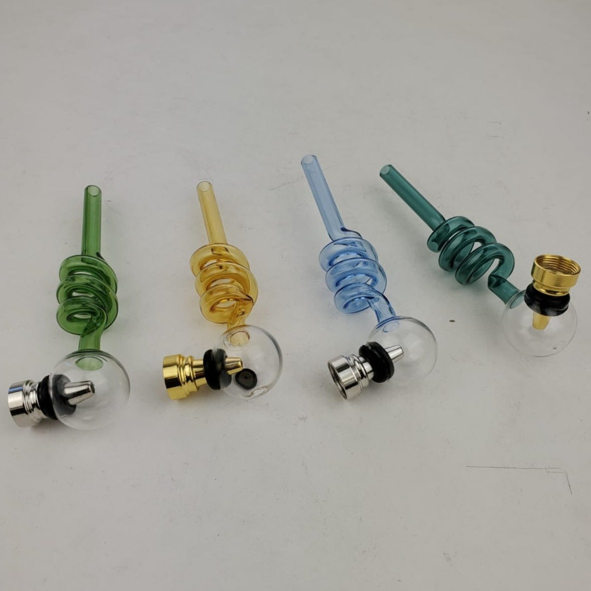 6" Colored Coil Stem Oil Burner with Metal Bowl