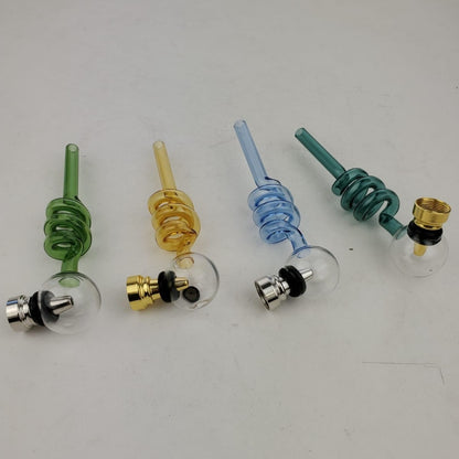 6" Colored Coil Stem Oil Burner with Metal Bowl