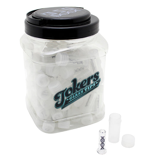 Tokers Clear Glass Tips Jar by DNA Glass - Smoketokes