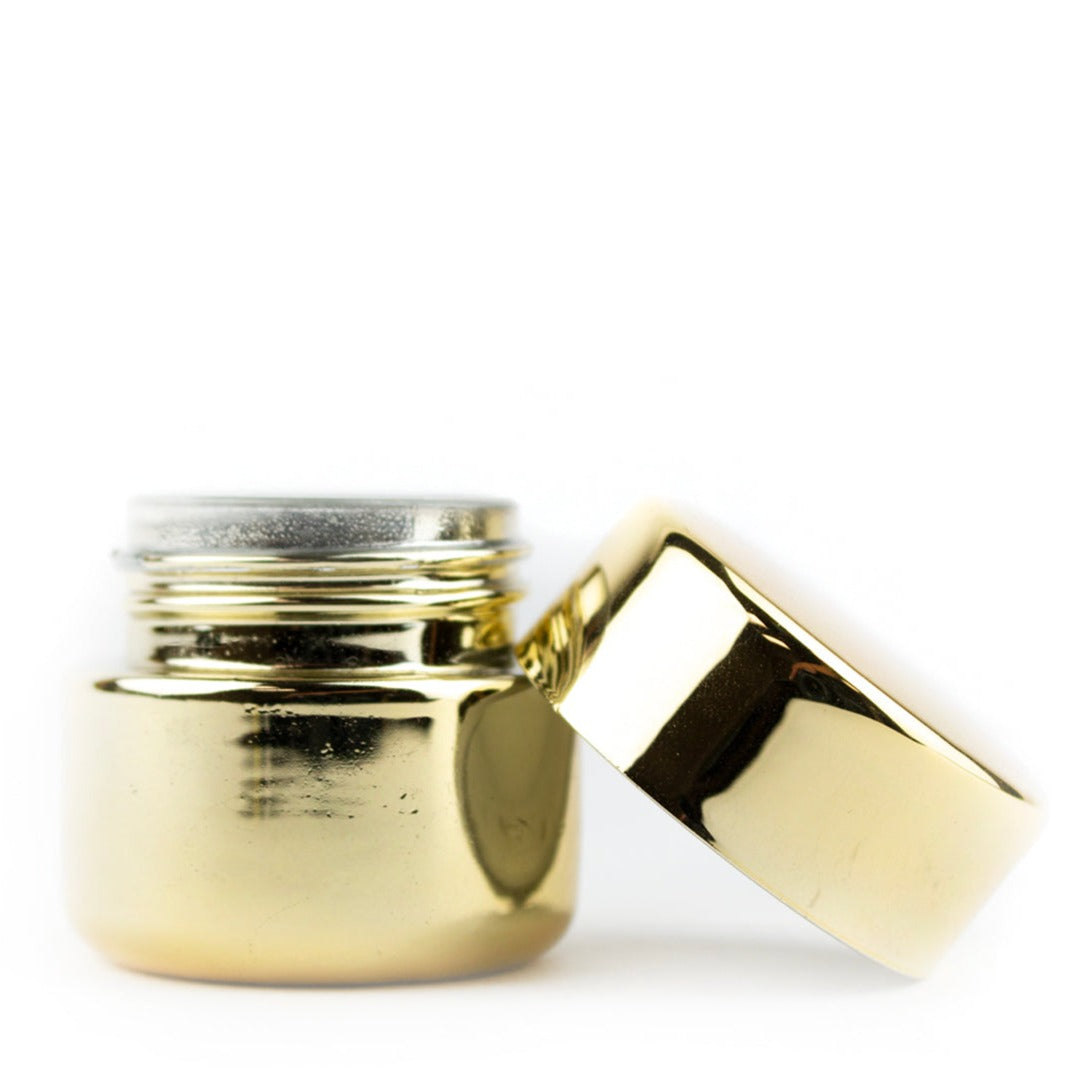 9ml Gold Glass Child Resistant Jar Container with Gold Cap