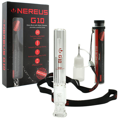 4.5" Atman Nereus G10 Glass Blunt Bubbler - Smoketokes