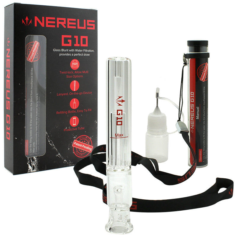 4.5" Atman Nereus G10 Glass Blunt Bubbler - Smoketokes