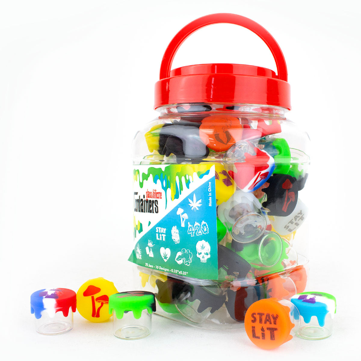 6ml Jar Drip Silicone Container (70 Jars - 10 designs)