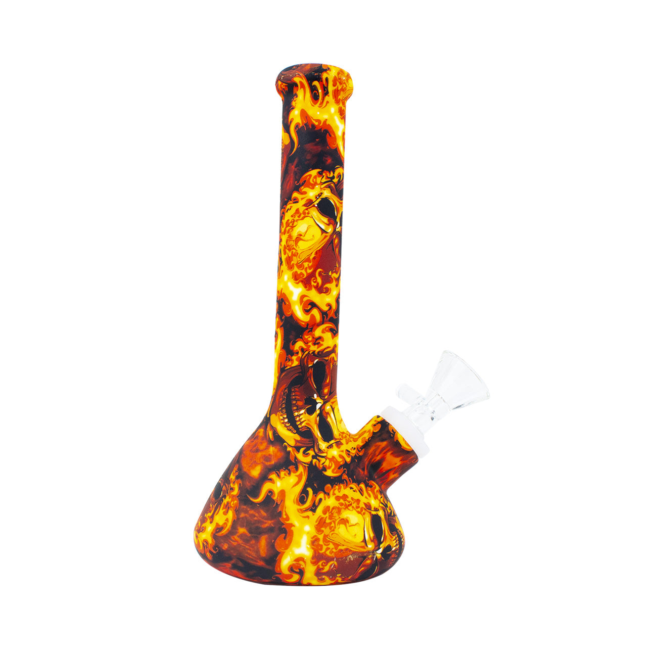 7.5" Mini Silicone Beaker Printed Decal Water Pipe