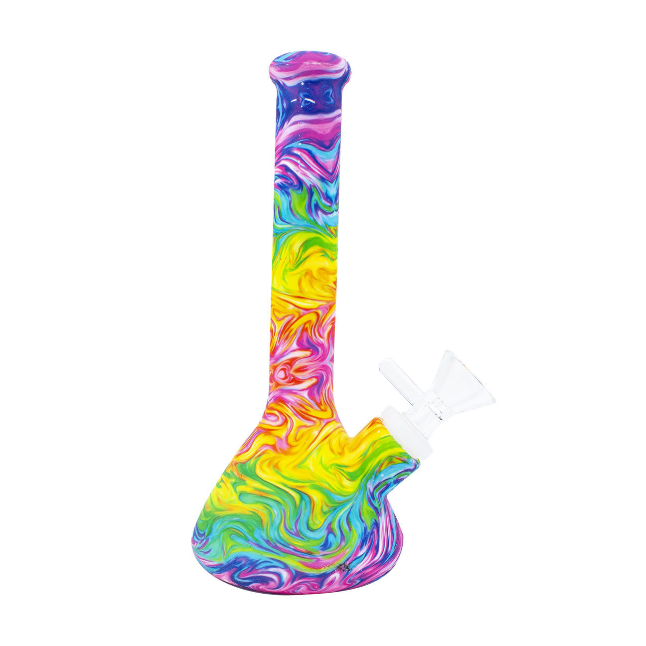 7.5" Mini Silicone Beaker Printed Decal Water Pipe