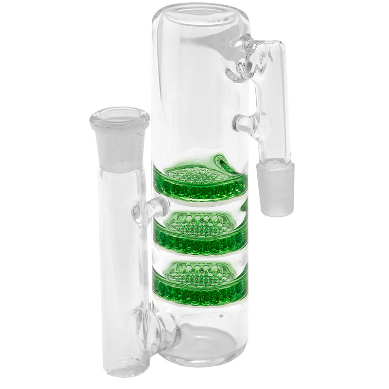 Triple Honeycomb Straight Glass Ash Catcher - Smoketokes