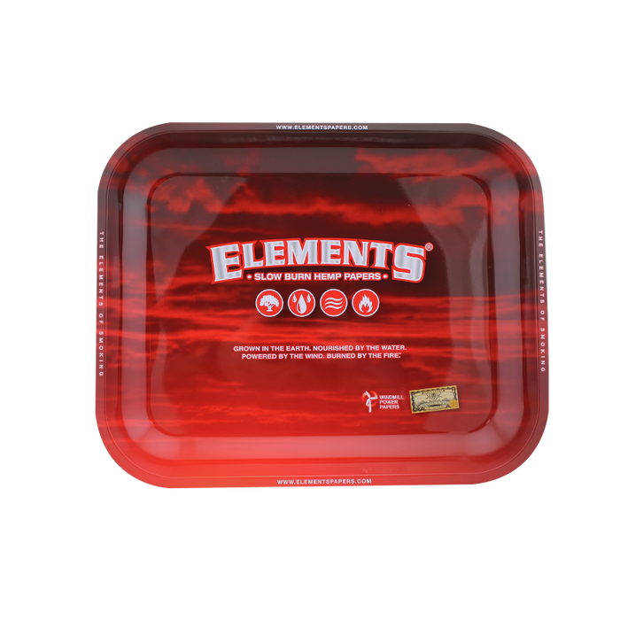 Elements Red Cloud Small Metal Rolling Tray - Smoketokes