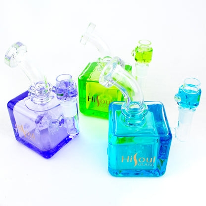 7" HiSoul Cube Glass Freezable Water Pipe