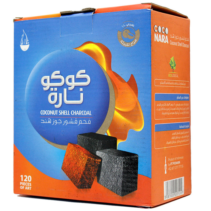 Coco Nara Hookah Charcoal 120 L Cubes - Smoketokes