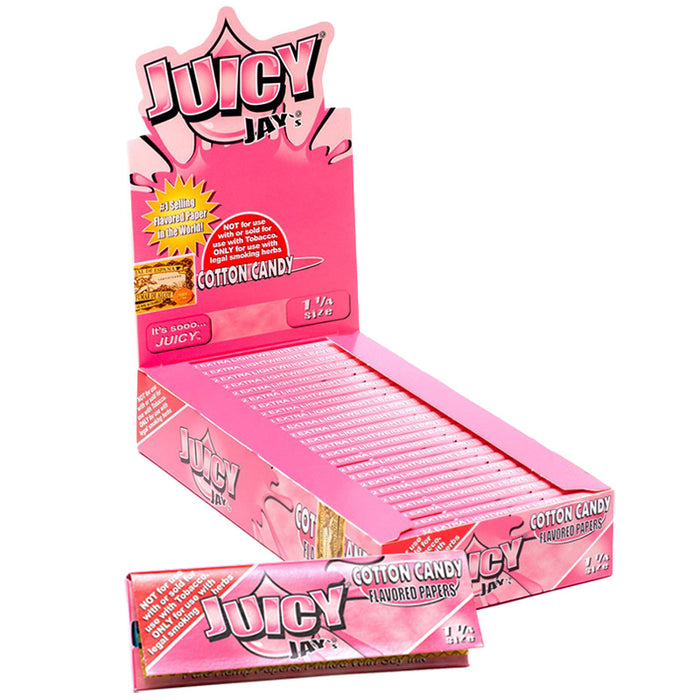 Juicy Jay's 1 1/4" Size Rolling Paper Cotton Candy Flavor - Smoketokes