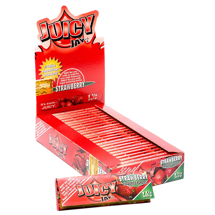 Juicy Jay's 1 1/4" Size Rolling Paper Strawberry Flavor - Smoketokes