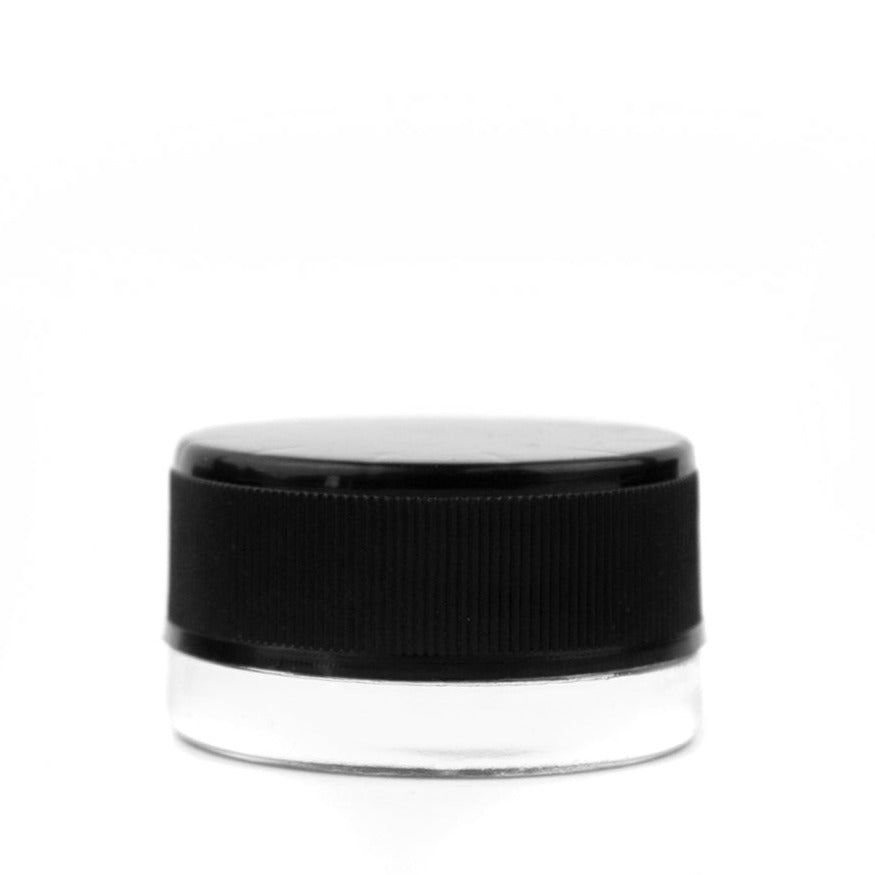 7ml Clear Child Resistant Glass Jar with Black Cap - Lo Pro