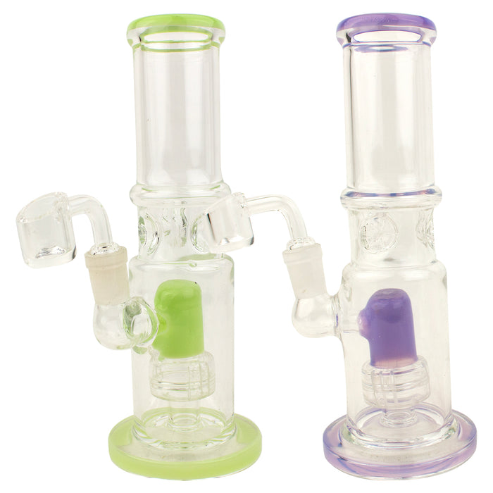 8.5" Straight Tube 1 Ring Percolator Glass Water Pipe Rig