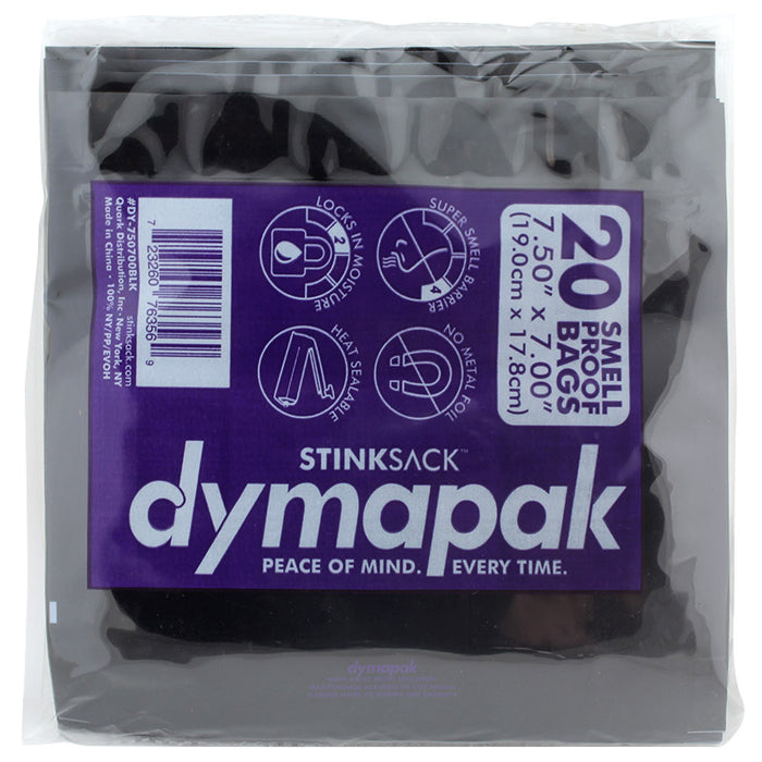 Stink Sack Dymapak Ziplock Bag 1oz Black 20pk - Smoketokes