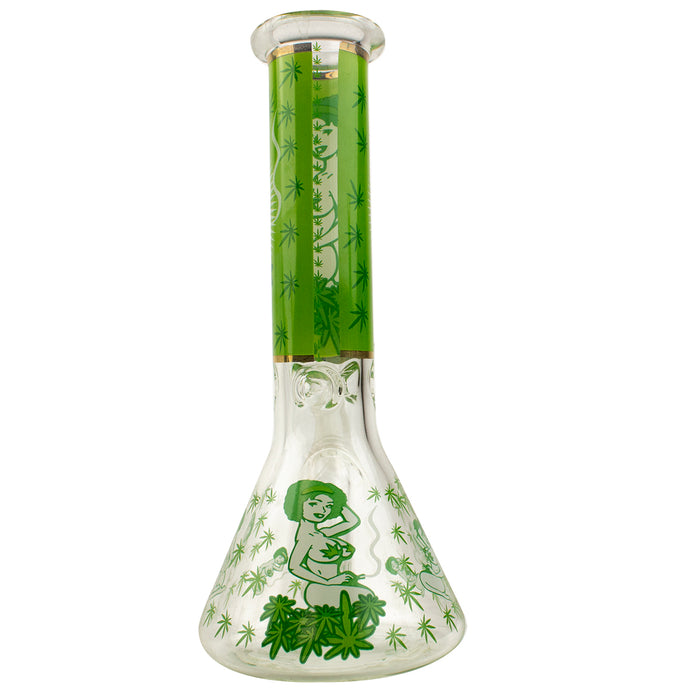 8" Weed Babe Beaker Glass Water Pipe