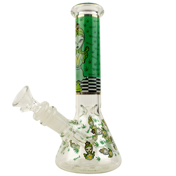 8" Weed Princess Beaker Glass Water Pipe