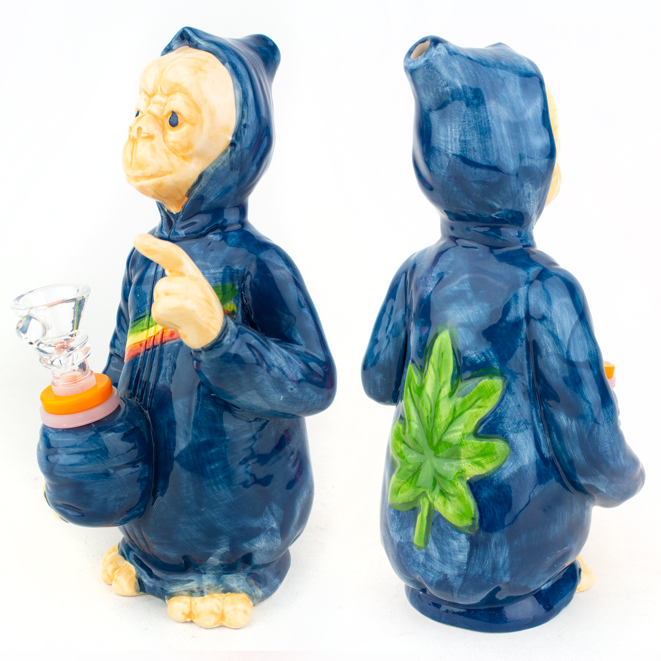 8" E.T. Rasta Alien Novelty Ceramic Water Pipe #0617